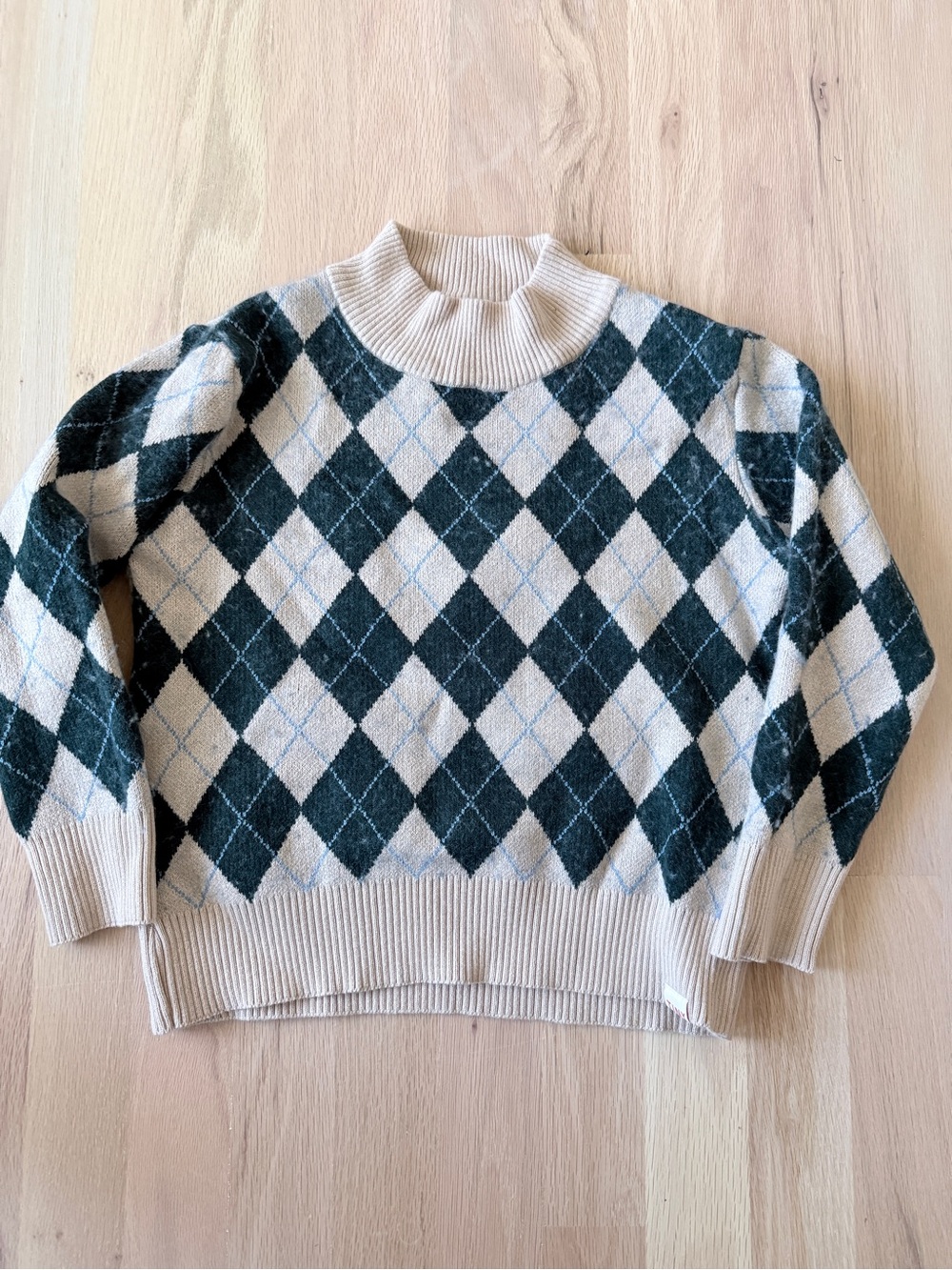 Tinycottons Argyle Mock Neck Sweater
